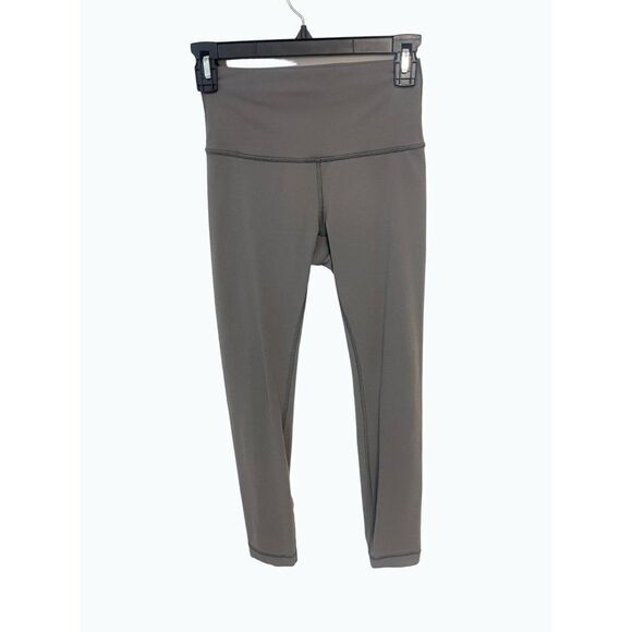 Lululemon Wunder Under Mid Rise Crop Leggings Gray size 4 - Picture 1 of 4